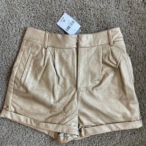 Gold shiny high wasted shorts